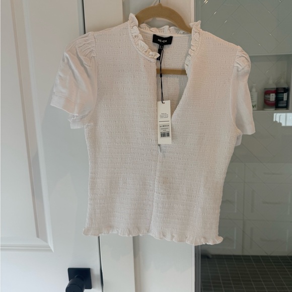 ME+EM White Fitted Ribbed Top - Picture 3 of 3